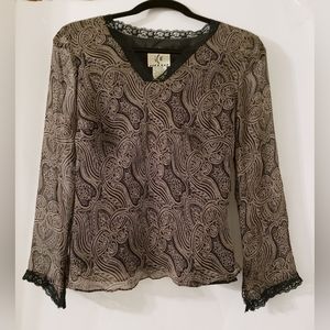 Designer ICE 3/4 Sleaved Blouse Size M
